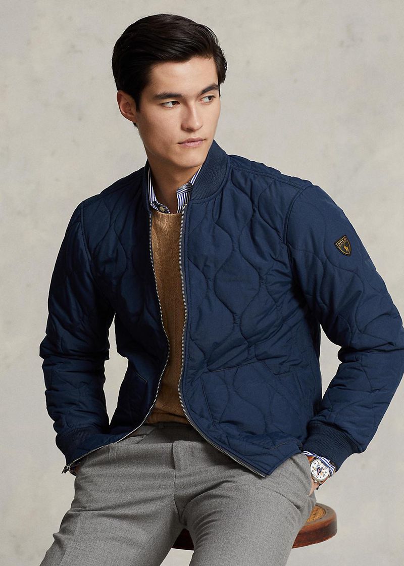 Chaqueta Polo Ralph Lauren Hombre Quilted Bomber Chile Azules YEQFJ-5371